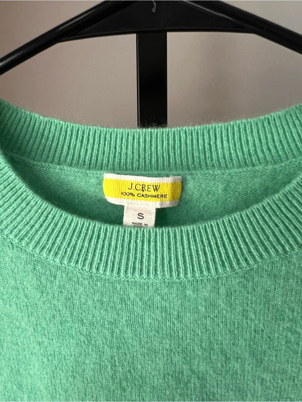 J.Crew 100% Cashmere Sweater Women's Size S Small Mint Green Crew Neck Pullover